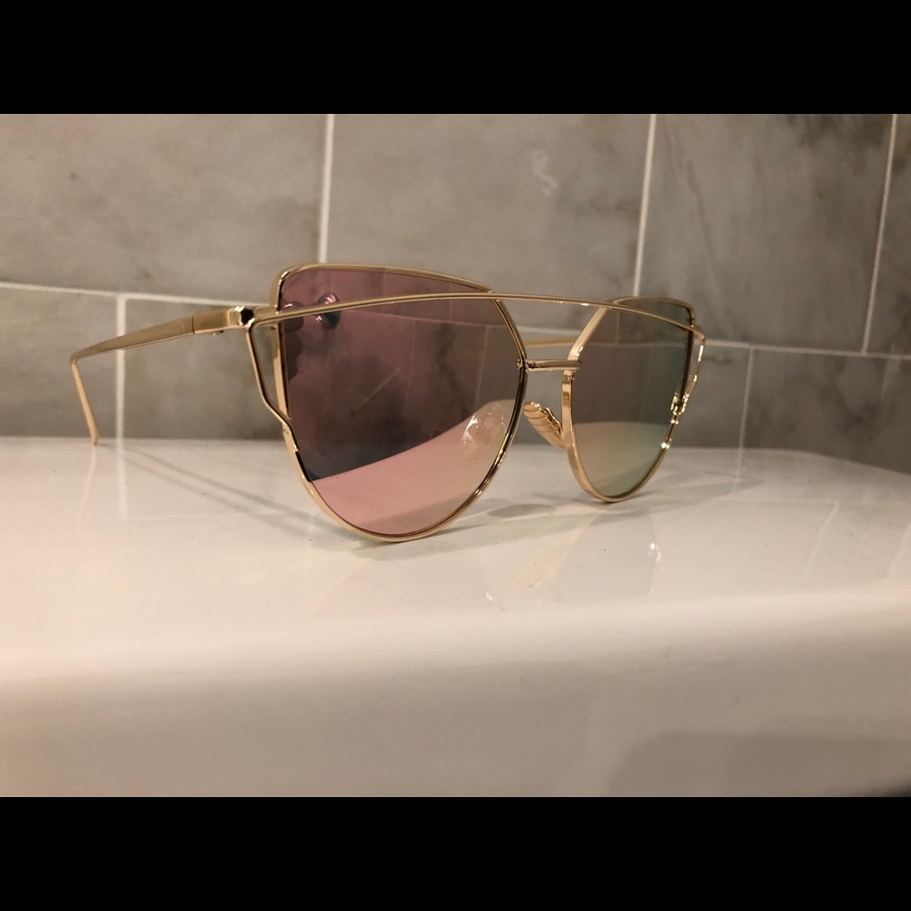 Gold Framed Cat Eye Sunglasses